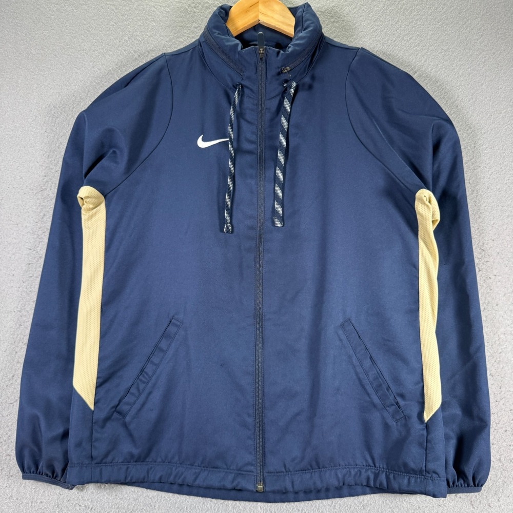 Nike Dri-Fit Jacket Mens Medium Blue Active Classic Packable Hood Sportswear